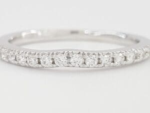 Half Circle Round Diamond Curve Pave Wedding Band 0.25 ct 14k White Gold 2 mm