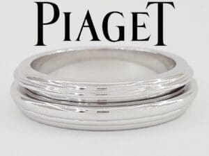 Piaget Possession 18k White Gold Wedding Band Ring 5.7 mm Size 7.25 9.5 Grams