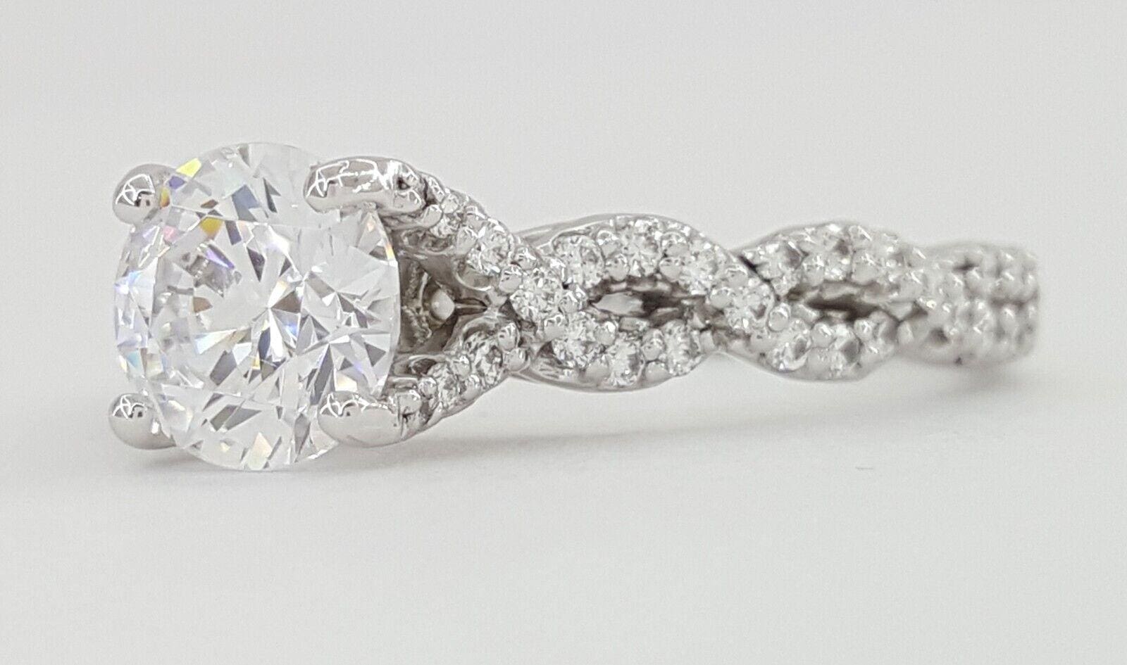 Ritani Semi-Mount Twist Diamond 0.36 ct 14k White Gold Engagement Ring 1RZ1317