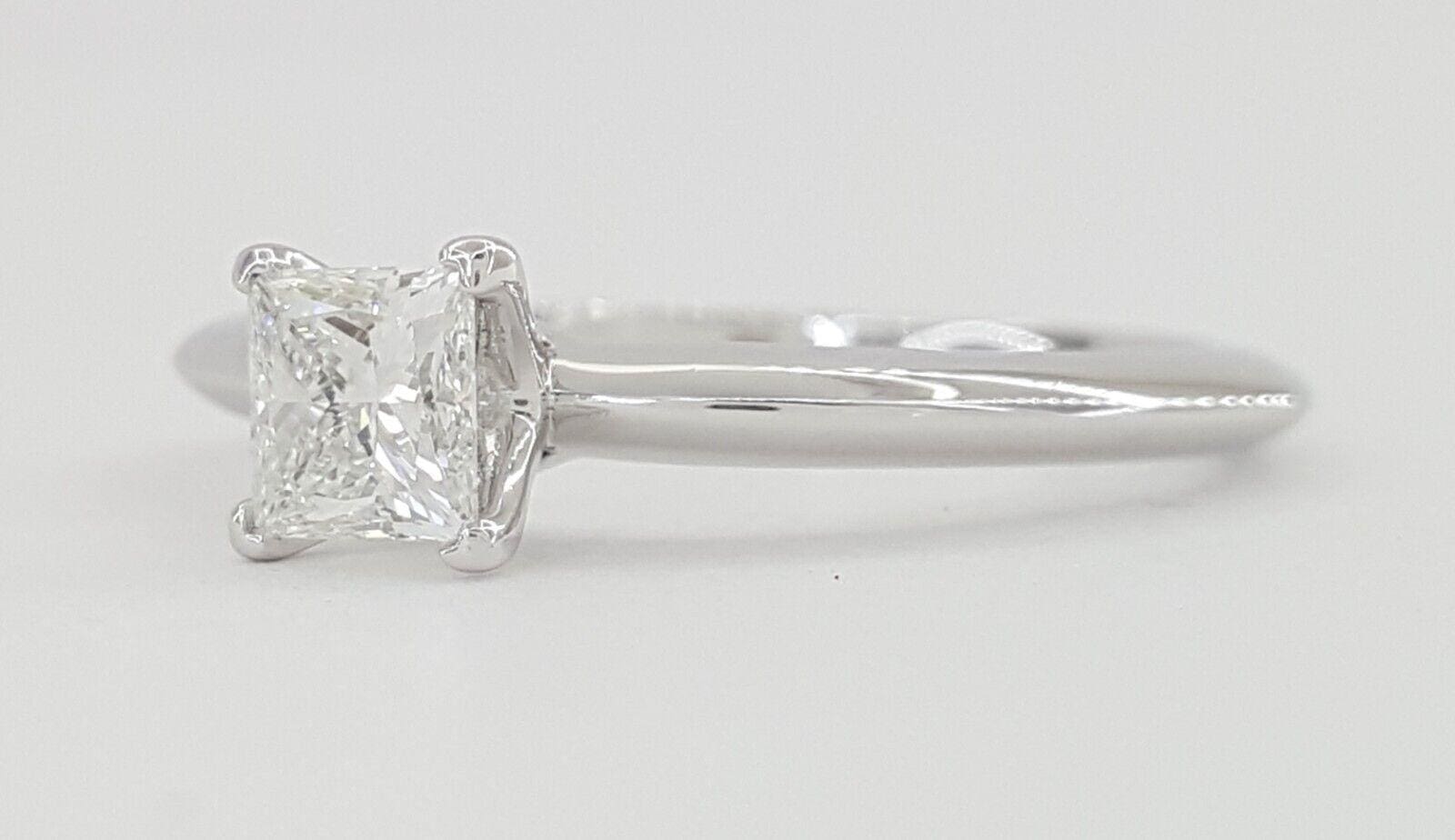 Tiffany & Co Princess Cut Diamond Solitaire Engagement Ring 0.44 ct Retail 4.1K