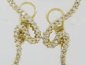 Vintage Jose Hess Climber Swirl Diamond Earrings 1 ct 14K Yellow Gold