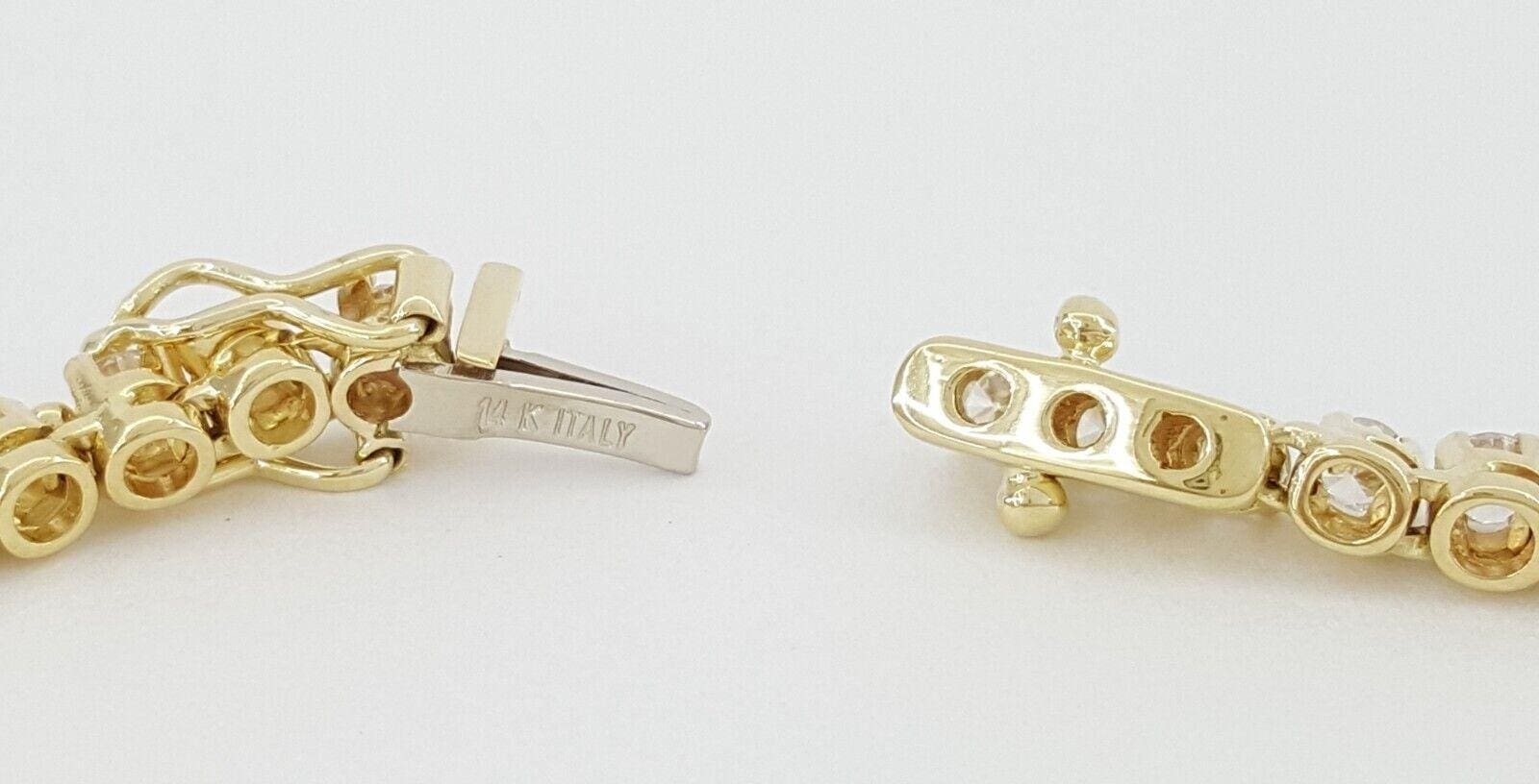 Round Brilliant Diamond Tennis Line Bracelet 3 ct 14K Gold 7.5" Retail 6,500