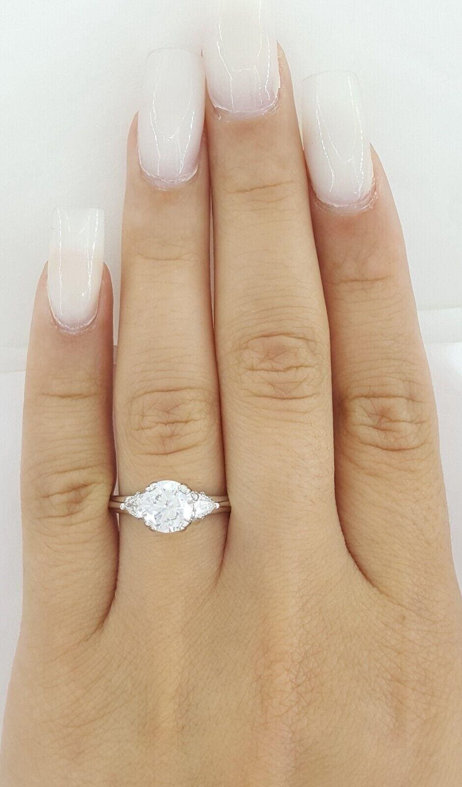 Tacori 3-Stone Round Pear Semi-Mount Platinum Engagement Ring0.35 ct Rtl 4,840