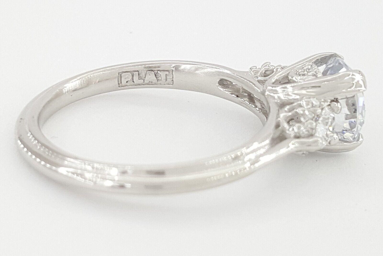 Tacori 3-Stone Round Pear Semi-Mount Platinum Engagement Ring0.35 ct Rtl 4,840