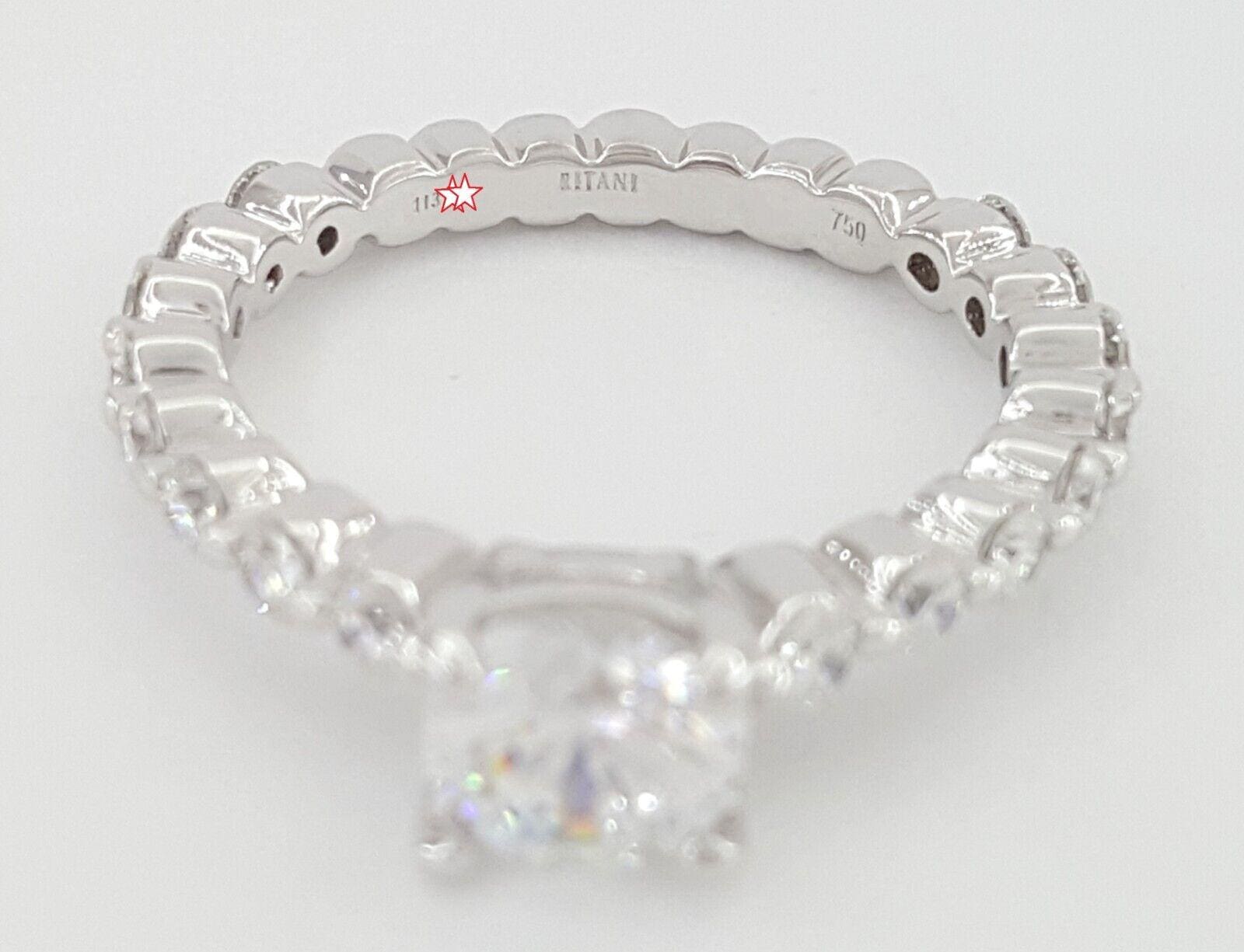 Ritani Semi-Mount Diamond Engagement Ring 0.72 ct 18k White Gold RTL 3,940