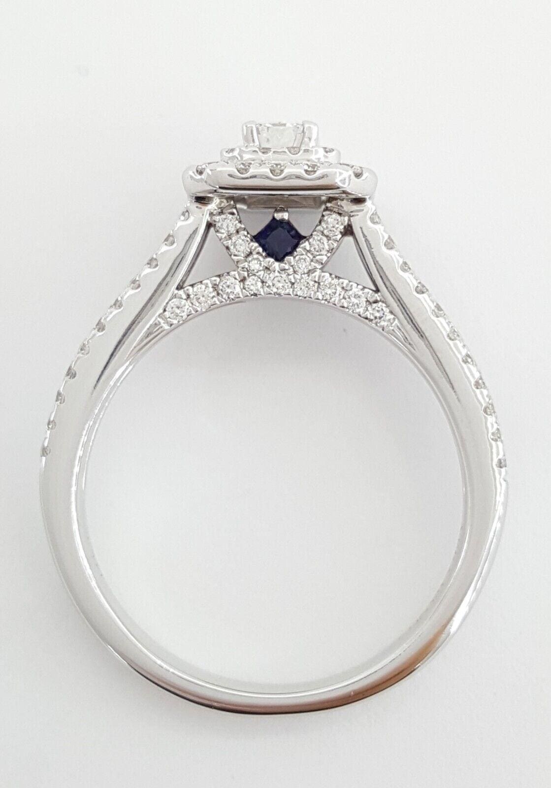 Vera Wang Love Emerald Diamond Double Frame Halo Engagement Ring 1 ct Rtl 3,229