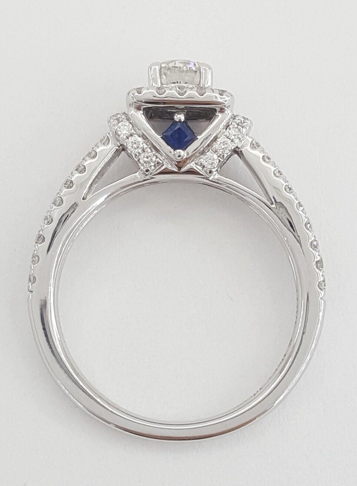 Vera Wang Love 1.03 ct Round Diamond Halo 14k Engagement Ring Retail 3,299