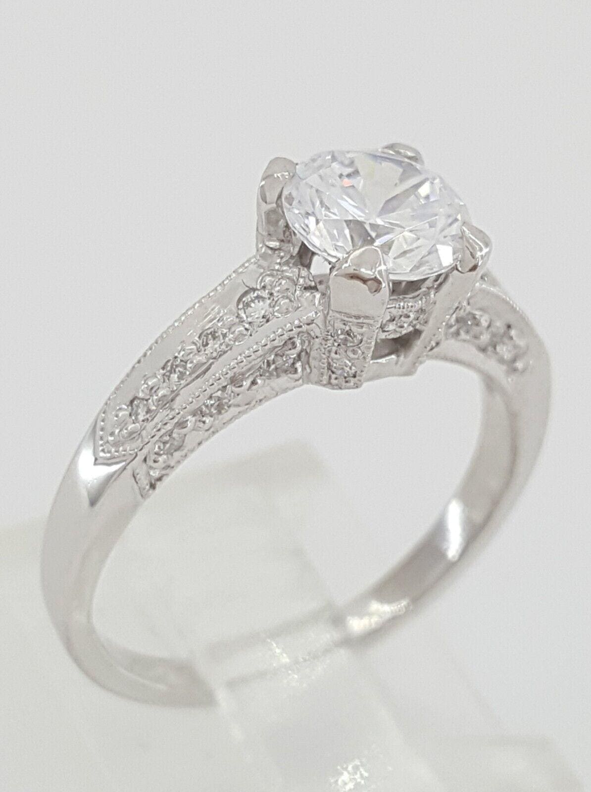 TACORI Crescent 18k White Gold Semi-Mount Diamond Engagement Ring 0.25 ct 2,630