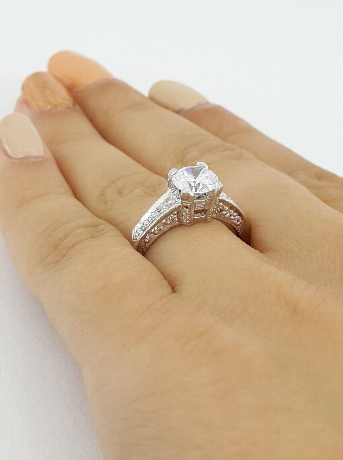 TACORI Crescent 18k White Gold Semi-Mount Diamond Engagement Ring 0.25 ct 2,630