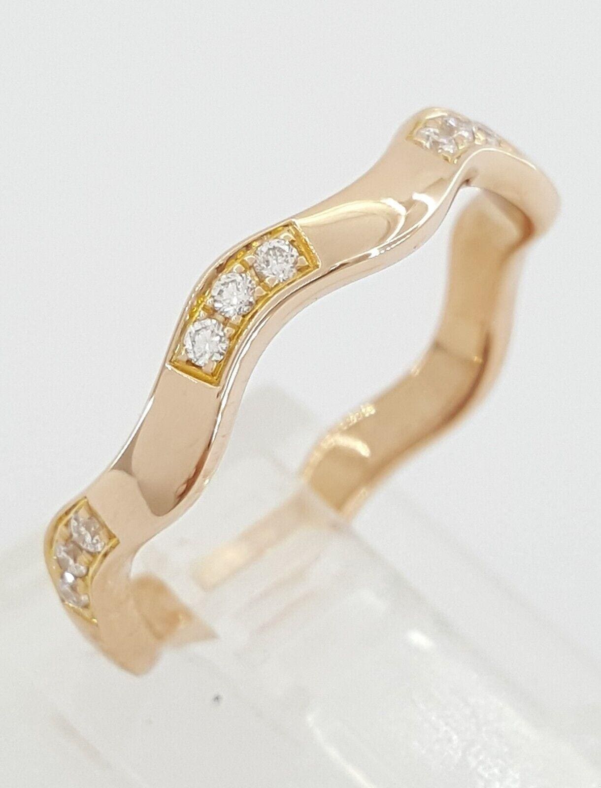 Ritani S45-8 Stackable Wave 0.18 ct 18K Rose Gold Round Diamond Band Rtl 1,140