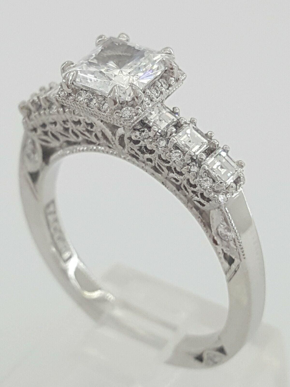 TACORI Dantela Platinum Diamond Semi-Mount Engagement Ring 0.52 ct Rtl 5,570