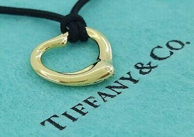 Tiffany & Co Elsa Peretti® 18K Yellow Gold Small 16mm Open Heart Pendant 15"