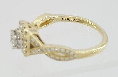 Neil Lane Bridal 0.88 ct 14K Round Cut Crossover Halo Engagement Ring Rtl 2.5k