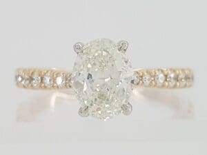Naledi 1.21 ct 14K Rose Gold Oval Cut Diamond Engagement Ring GIA I/SI2 Rtl 6.5K