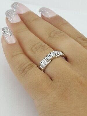 Tiffany & Co. 18k White Gold .18ct Diamond Roman Numerals Atlas Band / Ring 6 mm