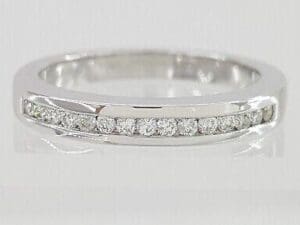 0.15 ct 14K White Gold Round Cut Diamond Wedding / Anniversary Band Ring 2.7mm