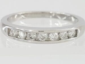 0.33 ct Platinum 7-Stone Round Cut Diamond Channel Set Wedding Band Ring 3.4mm