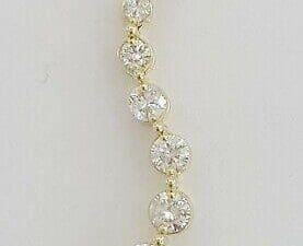 0.5 ct 14K Yellow Gold Seven 7 Round Brilliant Cut Diamond Journey Pendant 1"