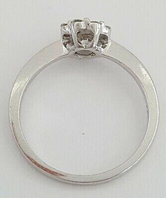 0.45 ct 14k White Gold Flower Cluster Halo Engagement Ring 2.3 grams Size 7