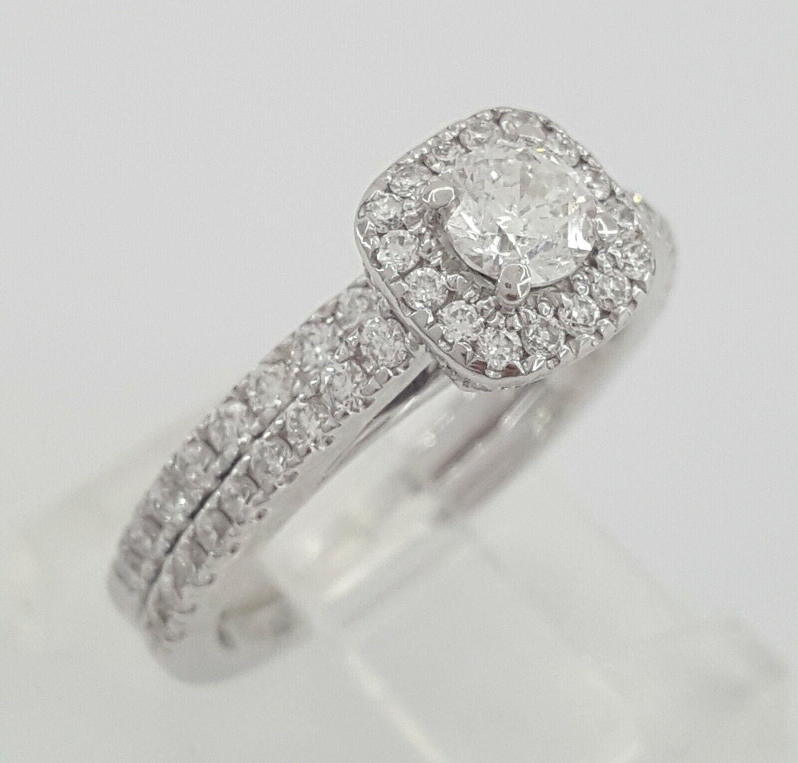 Vera Wang Love 14K 1 ct Round Diamond Halo Frame Engagement Ring Set Rtl 3,339