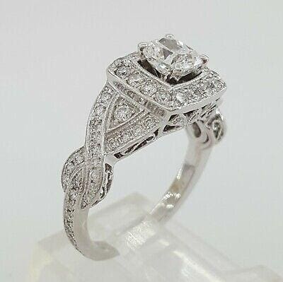 Neil Lane Bridal® 1.85 ct 14K Cushion Cut Crossover Halo Engagement Ring Rtl 8k