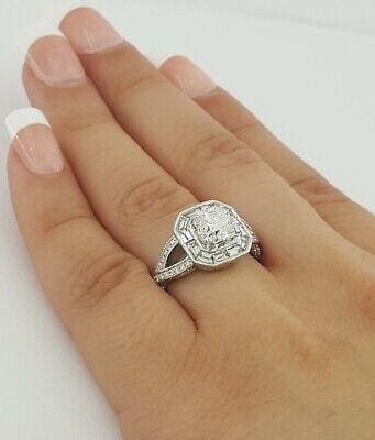 Supreme 2.17 ct 18K Flanders / Elara Ideal Cut Diamond Halo Engagement Ring GIA