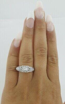 0.65 ct 14K White Gold Keepsake Princess Diamond Halo Engagement Ring