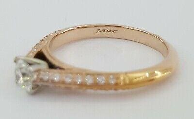 0.63 ct 14K Rose Gold Namaste Round Cut Diamond Engagement Ring H SI2 Rtl 2499