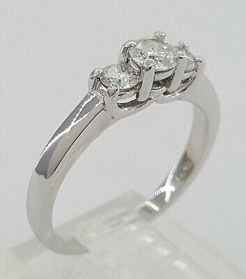 14k & Platinum 3-Stone 0.45 ct Round Brilliant Cut Diamond Engagement Ring