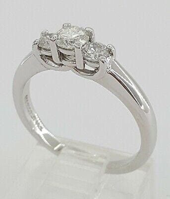 14k & Platinum 3-Stone 0.45 ct Round Brilliant Cut Diamond Engagement Ring