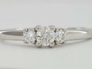 Corona 3 Stone 0.28 ct Round Brilliant Cut Diamond Engagement Anniversary Ring