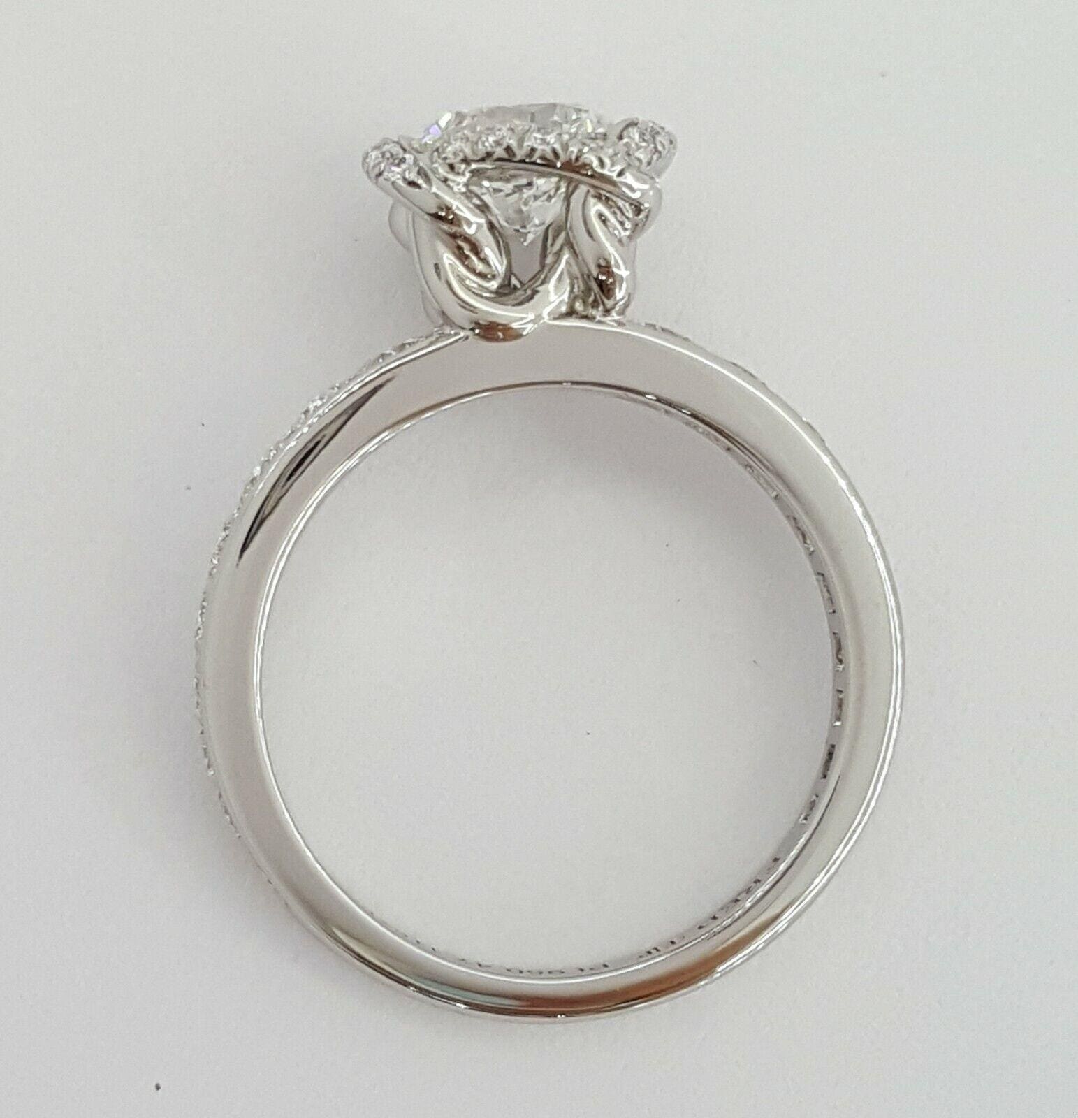 Fred of Paris Fleur Celeste Platinum Round Diamond Engagement Ring 1.22 ct F/VS1