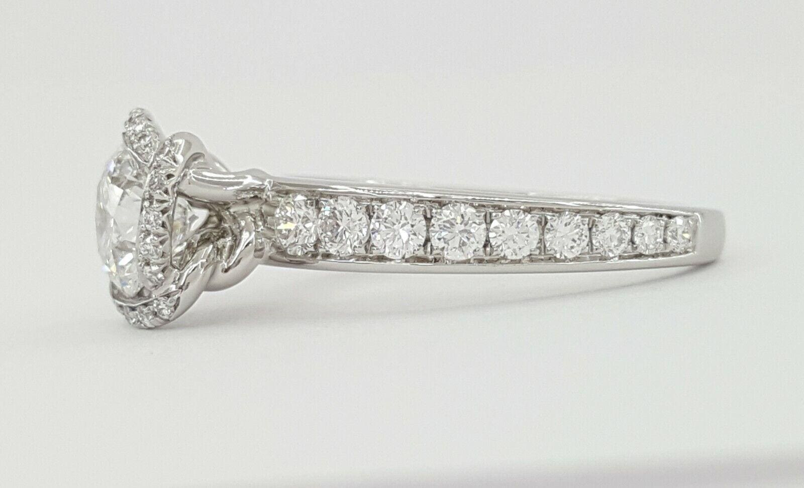 Fred of Paris Fleur Celeste Platinum 1.23ct Round Diamond Engagement Ring F/VVS1