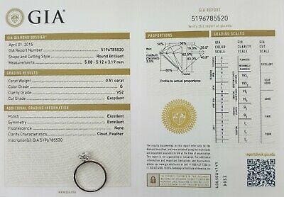 Fred of Paris Fleur Celeste Platinum 0.51 ct Round Diamond Engagement Ring G/VS2