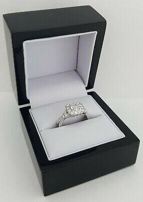 1.21 ct The Leo 14K White Gold Round Cut Diamond Halo Crossover Engagement Ring