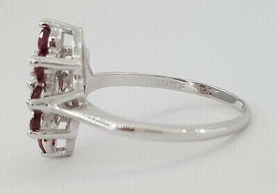 TruBrite 1.16 ct 14K White Gold Red Ruby & Diamond Cocktail / Right Hand Ring
