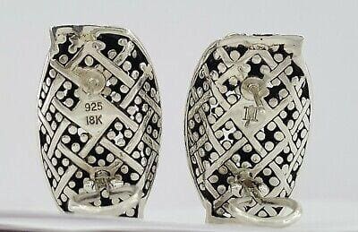 John Hardy Jaisalmer Dot Sterling Silver & 18K Yellow Gold Omega Earrings