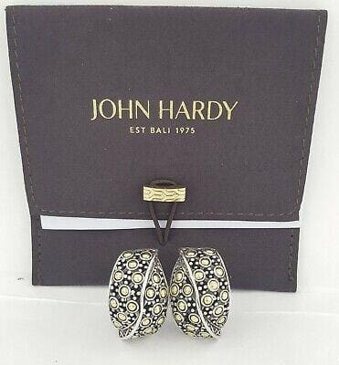John Hardy Jaisalmer Dot Sterling Silver & 18K Yellow Gold Omega Earrings