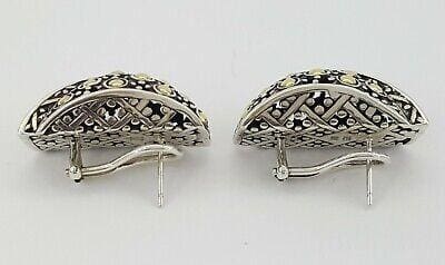 John Hardy Jaisalmer Dot Sterling Silver & 18K Yellow Gold Omega Earrings