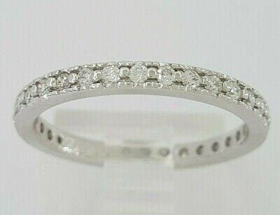 0.5 ct 18K White Gold Round Diamond Eternity Wedding / Anniversary Band Ring 2mm