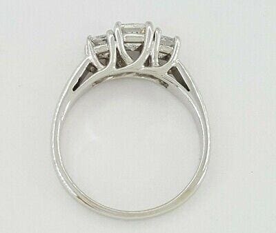 MAGIC GLO 0.75 ct 14k White Gold Three 3 Stone Princess Diamond Engagement Ring