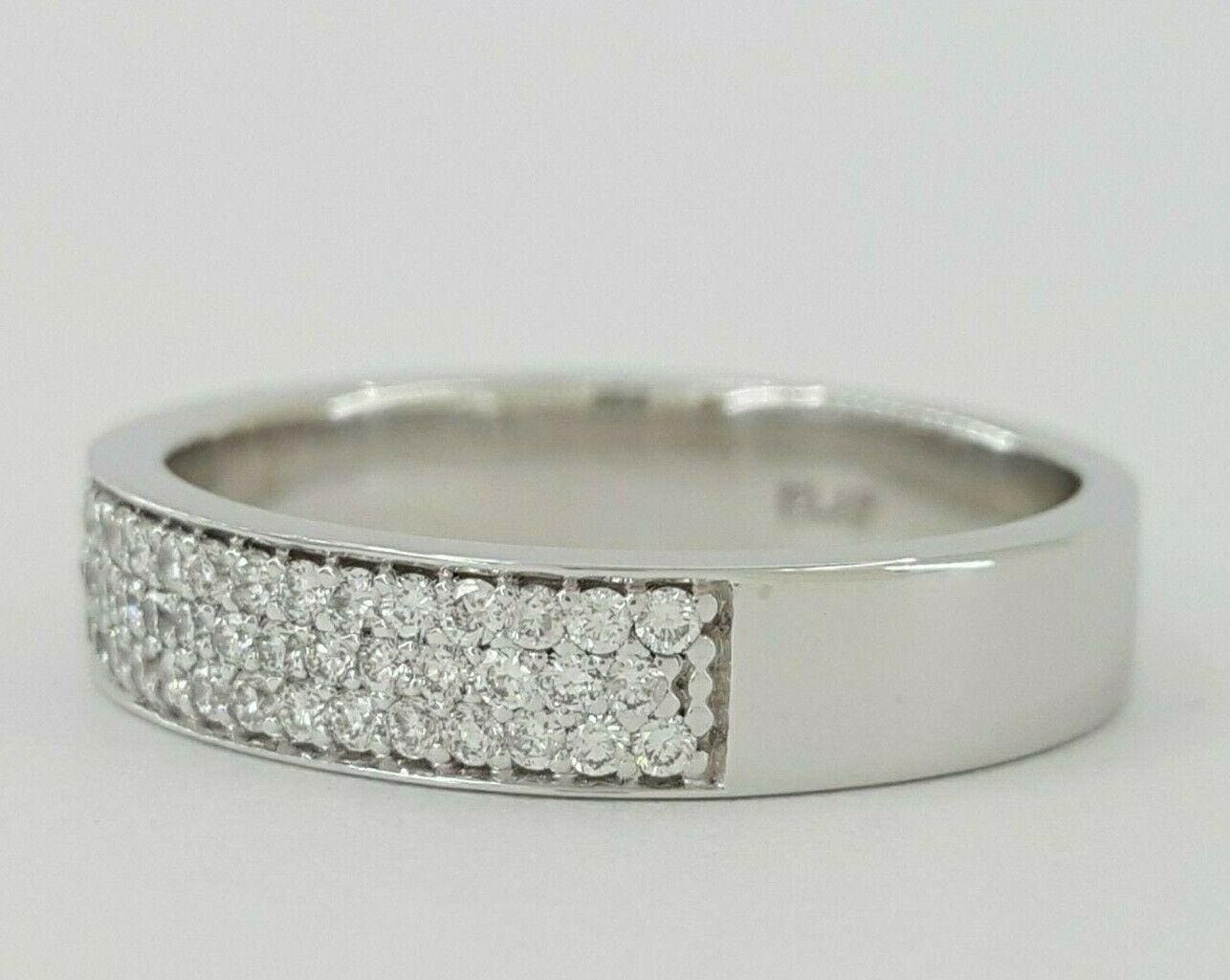 Martin Flyer 0.31 ct Platinum Round Diamond Micro Pave 3 Row Band Ring 4 mm
