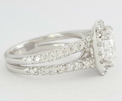 Princess Cut Diamond Halo Engagement Ring 2.69 ct 14K White Gold GIA G / SI1