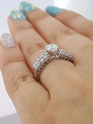 Round Brilliant Cut Diamond Engagement Ring EGL 1 ct 14k White Gold Rtl 4,440