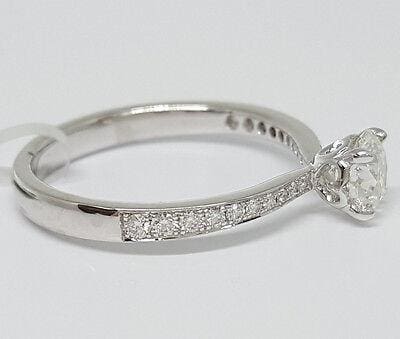 HOF Hearts on Fire Round Cut Diamond Engagement Ring 0.72 ct 18K White Gold 6k