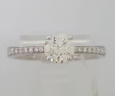 HOF Hearts on Fire Round Cut Diamond Engagement Ring 0.72 ct 18K White Gold 6k