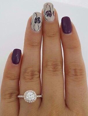 Gabriel 1.01 ct 14K Rose Gold Round Cut Diamond Halo Engagement Ring GIA H / SI1