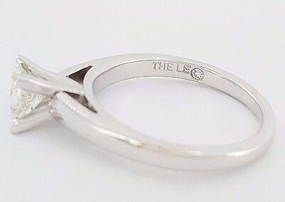 Leo Princess Cut Diamond Solitaire Engagement Ring 0.70 ct 14K & Plat GSI Ideal