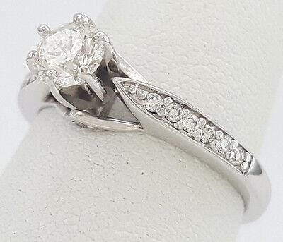 Round Diamond Engagement Ring 0.64 ct 14K White Gold EGL USA Rtl 2,855