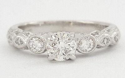0.71 ct Platinum Round Brilliant Cut Diamond Engagement Ring
